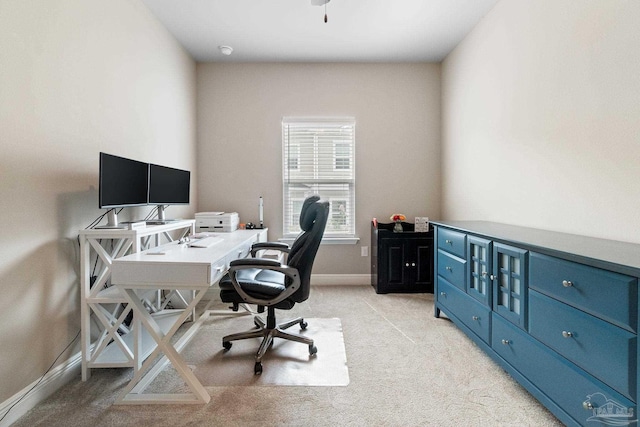 view of carpeted office