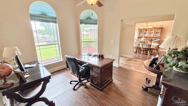 6214 Plum Orchard Way, Crestview, FL 32536 - office space featuring wood finished floors and baseboards