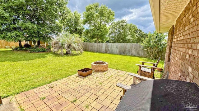 6214 Plum Orchard Way, Crestview, FL 32536 - view of patio featuring an outdoor fire pit