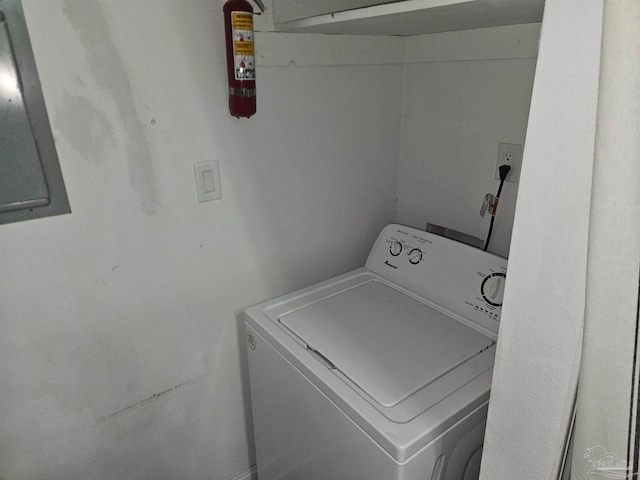 2201 Scenic Hwy Unit E-7, Pensacola, FL 32503 - clothes washing area featuring washer / dryer and electric panel