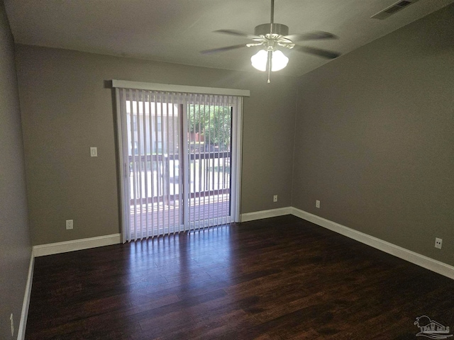 2201 Scenic Hwy Unit E-7, Pensacola, FL 32503 - unfurnished room with a ceiling fan, dark wood-type flooring, and baseboards