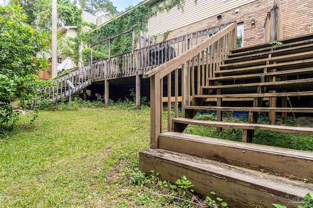 1314 Foxborough Dr, Pensacola, FL 32514 - view of yard featuring a wooden deck and stairs