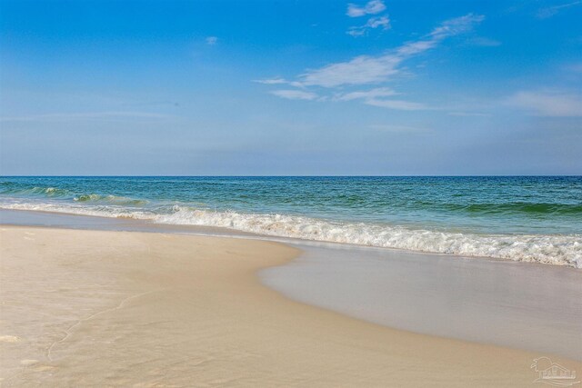 property view of water with a beach view