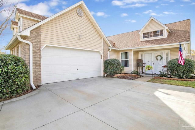 view of front facade featuring a garage