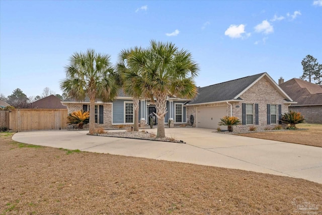 ranch-style home with a garage