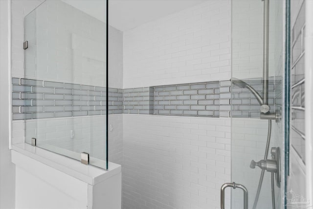 bathroom featuring walk in shower