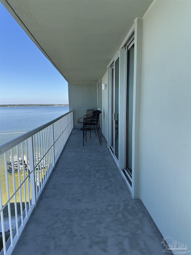 balcony with a water view