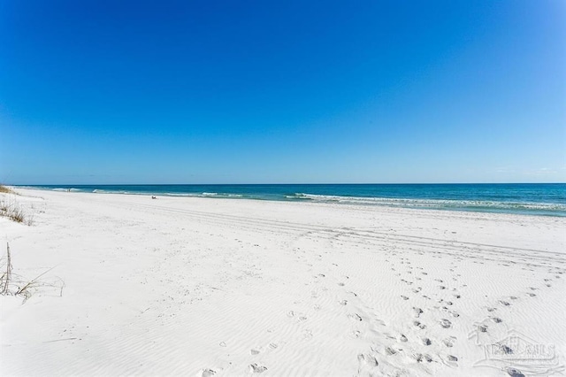 property view of water with a beach view