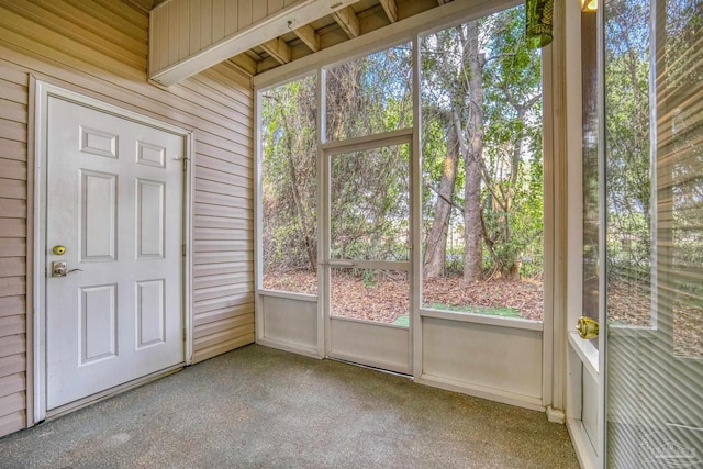 view of unfurnished sunroom