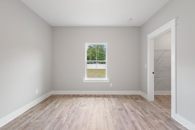 empty room featuring light wood-type flooring