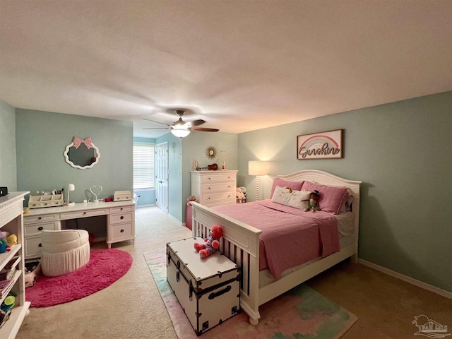 39 Blithewood Dr, Pensacola, FL 32514 - bedroom with light colored carpet, ceiling fan, and baseboards