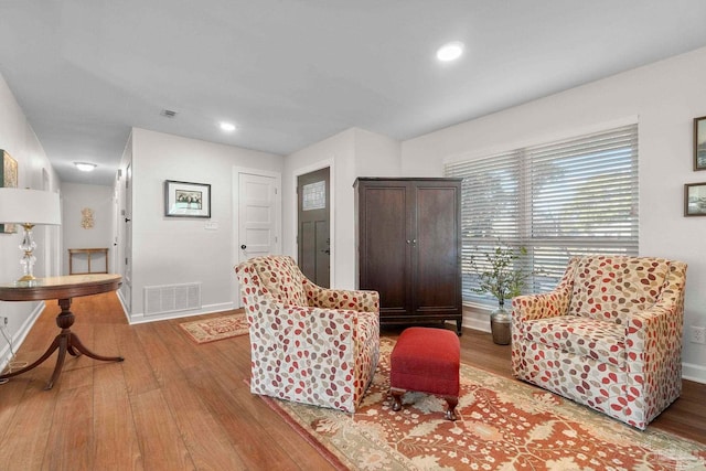 interior space with light hardwood / wood-style floors