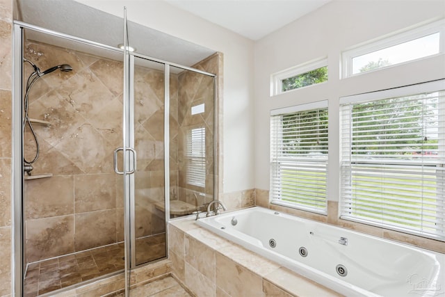4121 Castle Gate Dr, Pace, FL 32571 - full bath featuring plenty of natural light, a whirlpool tub, and a stall shower