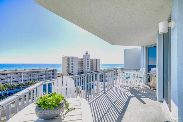 balcony with a water view