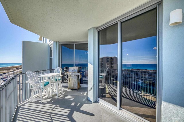 balcony with a water view