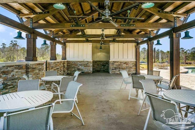 3594 Whitetail Ln, Pensacola, FL 32526 - view of patio featuring a gazebo, outdoor dining area, and ceiling fan