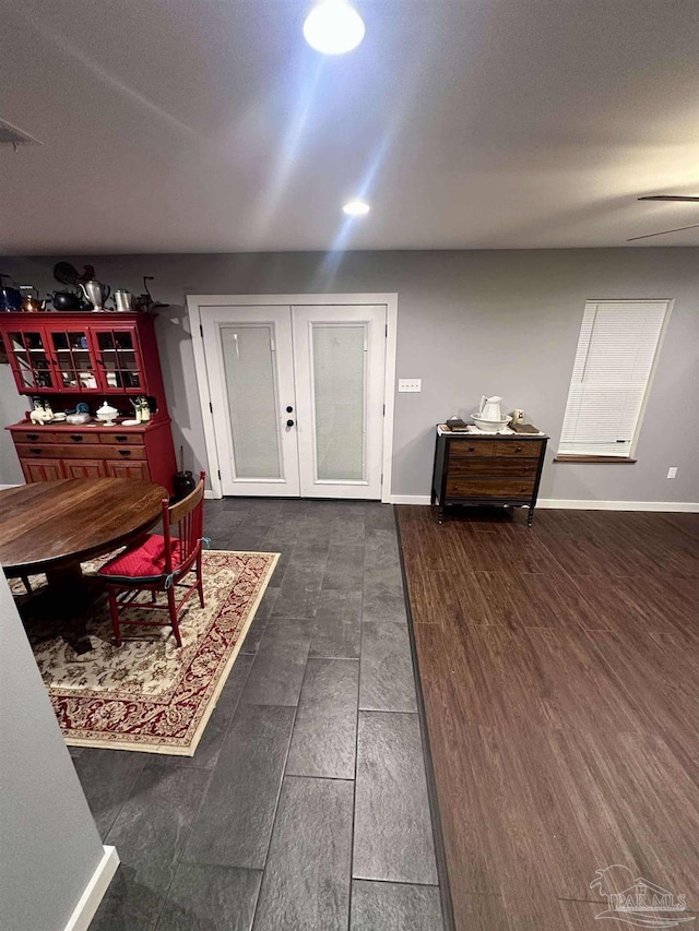 foyer with dark hardwood / wood-style flooring