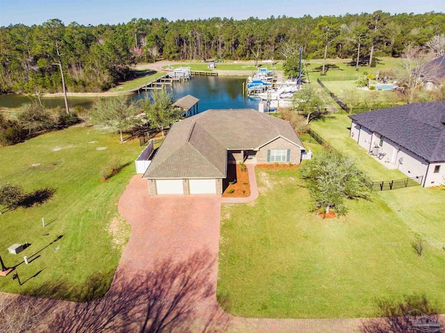 6459 E Quarry Dr, Elberta, AL 36530 - aerial view of property and surrounding area featuring a nearby body of water and a forest