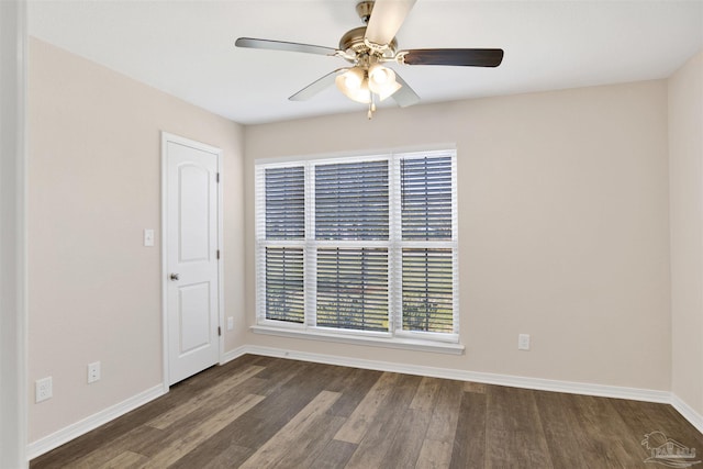 6459 E Quarry Dr, Elberta, AL 36530 - empty room featuring baseboards, wood finished floors, and a ceiling fan