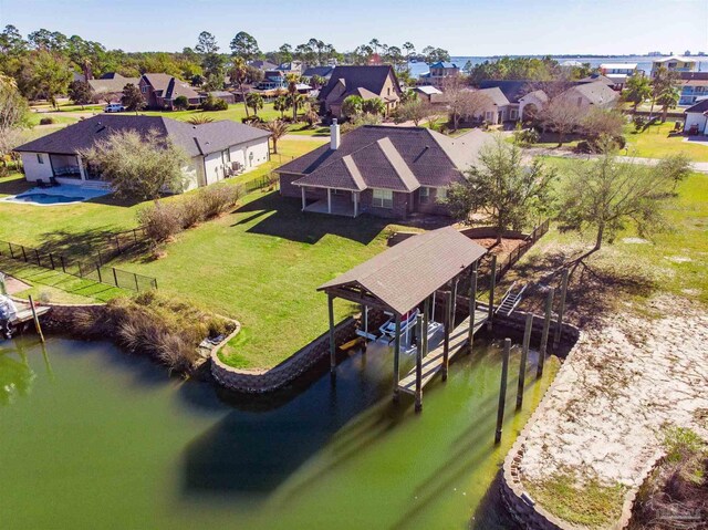 6459 E Quarry Dr, Elberta, AL 36530 - aerial view of residential area with a large body of water