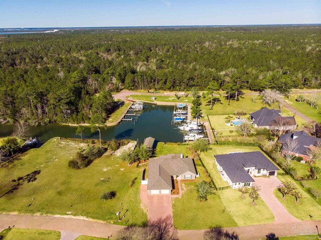 6459 E Quarry Dr, Elberta, AL 36530 - aerial view of a forest and a nearby body of water