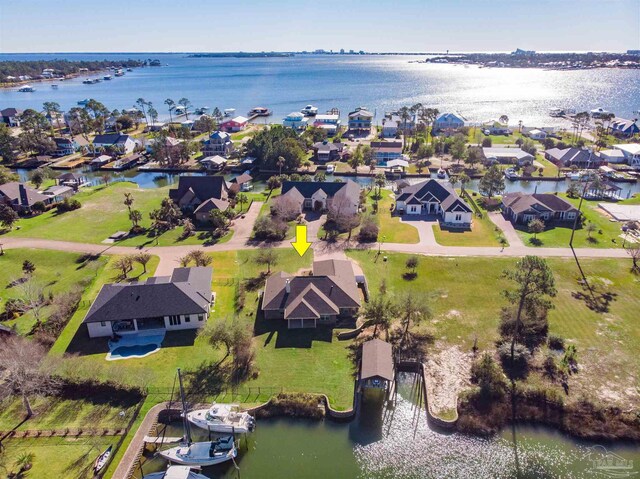 6459 E Quarry Dr, Elberta, AL 36530 - aerial view of residential area with a large body of water