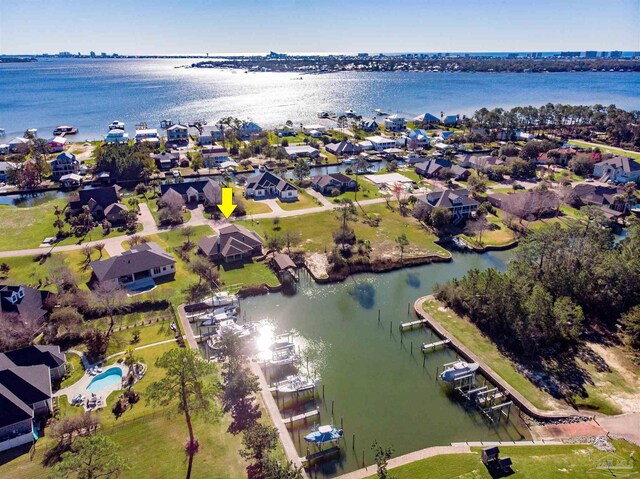 6459 E Quarry Dr, Elberta, AL 36530 - aerial overview of property's location with a nearby body of water and nearby suburban area
