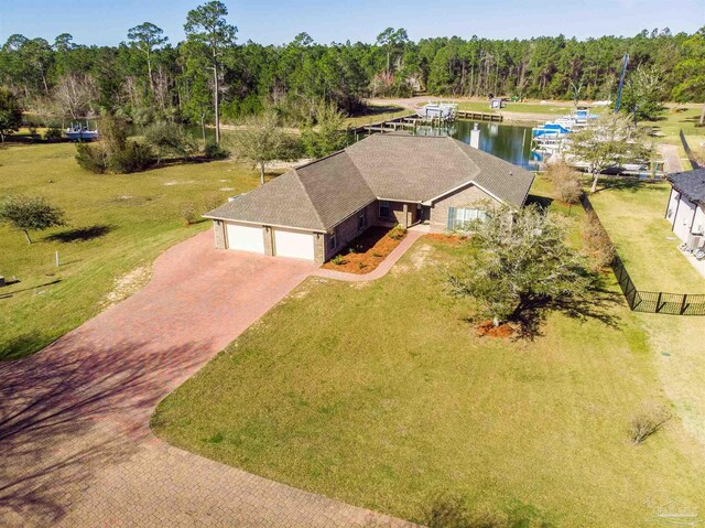 6459 E Quarry Dr, Elberta, AL 36530 - aerial view of property and surrounding area with a heavily wooded area