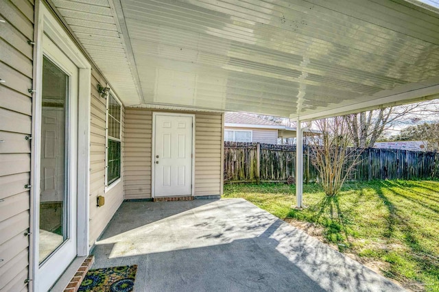 view of patio / terrace with fence