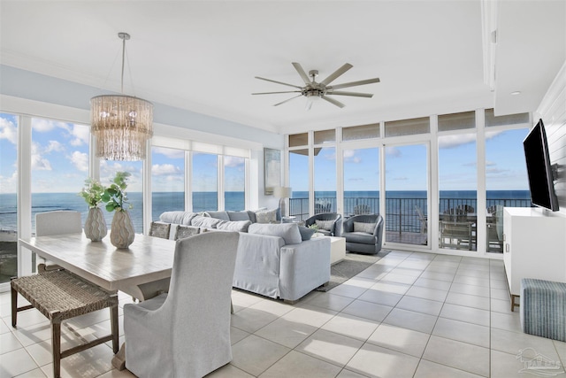 26688 Perdido Beach Blvd Unit 1605, Orange Beach, AL 36561 - sunroom / solarium featuring a water view