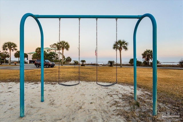 view of playground at dusk