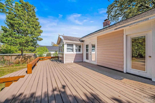 deck featuring french doors