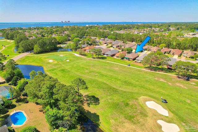 1424 Champions Green Dr, Gulf Breeze, FL 32563 - drone / aerial view featuring a water view and golf course view