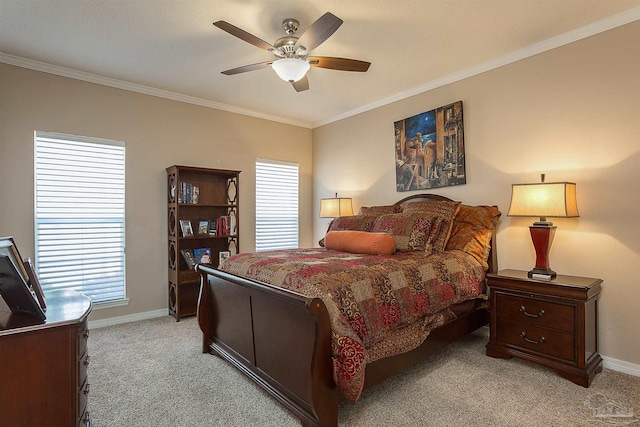 1424 Champions Green Dr, Gulf Breeze, FL 32563 - bedroom with light carpet, baseboards, and ornamental molding