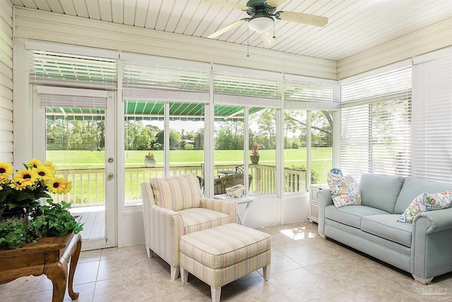 1424 Champions Green Dr, Gulf Breeze, FL 32563 - sunroom / solarium with an outdoor living space, a ceiling fan, and a healthy amount of sunlight