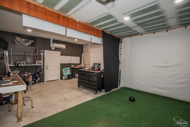 basement with a wall unit AC