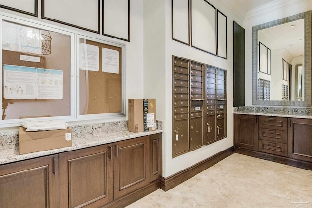 interior space featuring mail boxes