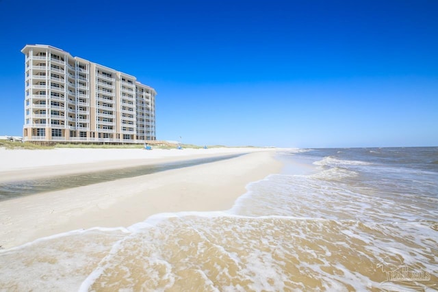 water view featuring a beach view