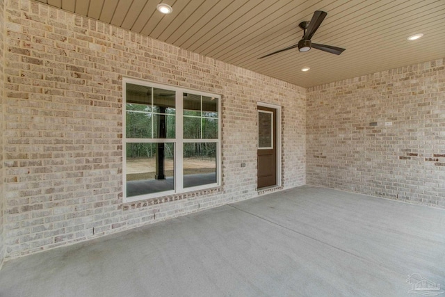 view of patio with a ceiling fan