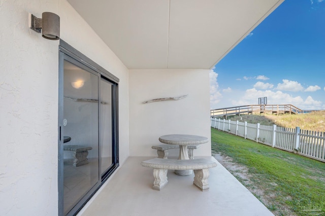 balcony with a patio