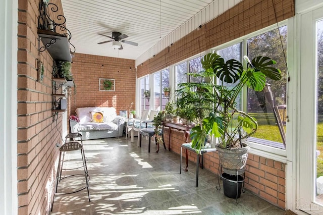9348 Bell Ridge Dr, Pensacola, FL 32526 - exterior space featuring ceiling fan and brick wall