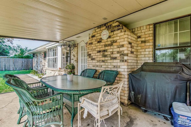 view of patio with grilling area