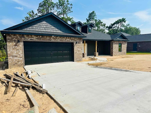 view of front of house with a garage