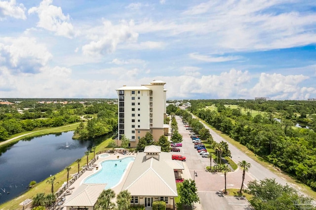 616 Lost Key Dr Unit 902A, Perdido Key, FL 32507 - aerial view of a nearby body of water, a tree filled landscape, and a pool