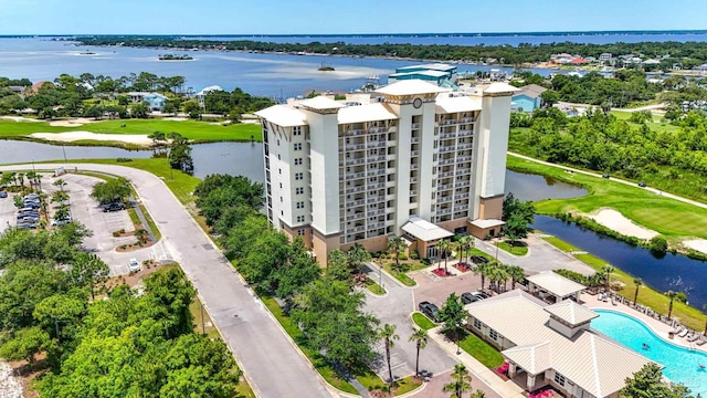 616 Lost Key Dr Unit 902A, Perdido Key, FL 32507 - bird's eye view of apartment complex, a nearby body of water, and a local golf course
