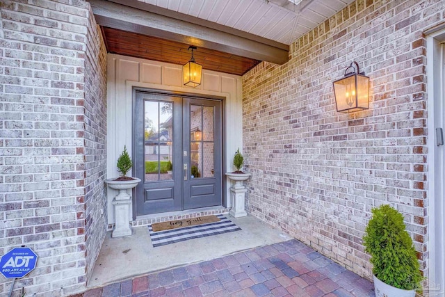 entrance to property featuring french doors