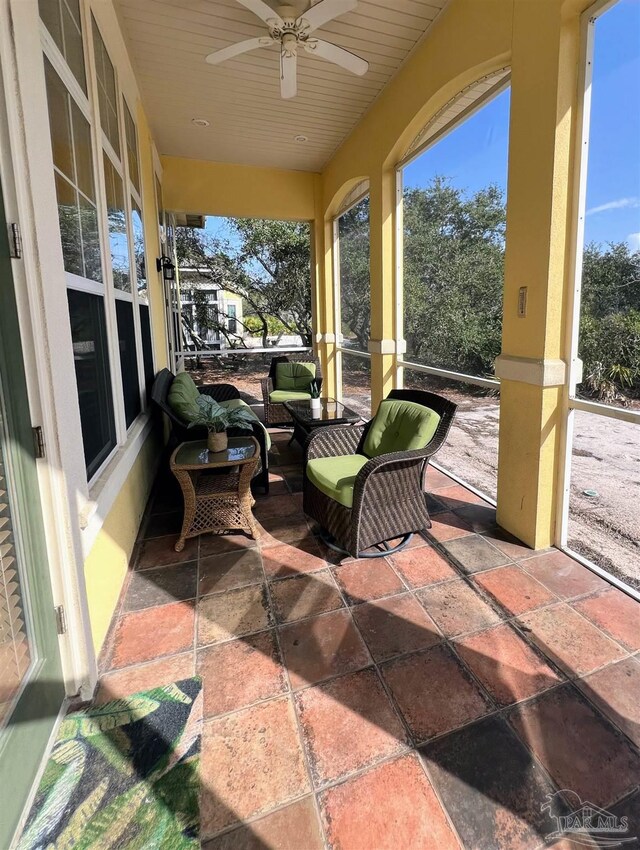 9351 Savane Park, Gulf Shores, AL 36542 - view of patio / terrace featuring covered porch and ceiling fan