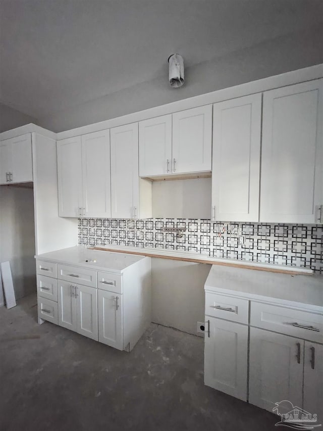 kitchen with white cabinetry