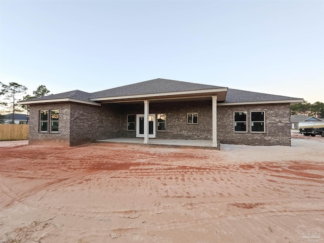 back of house featuring a patio area