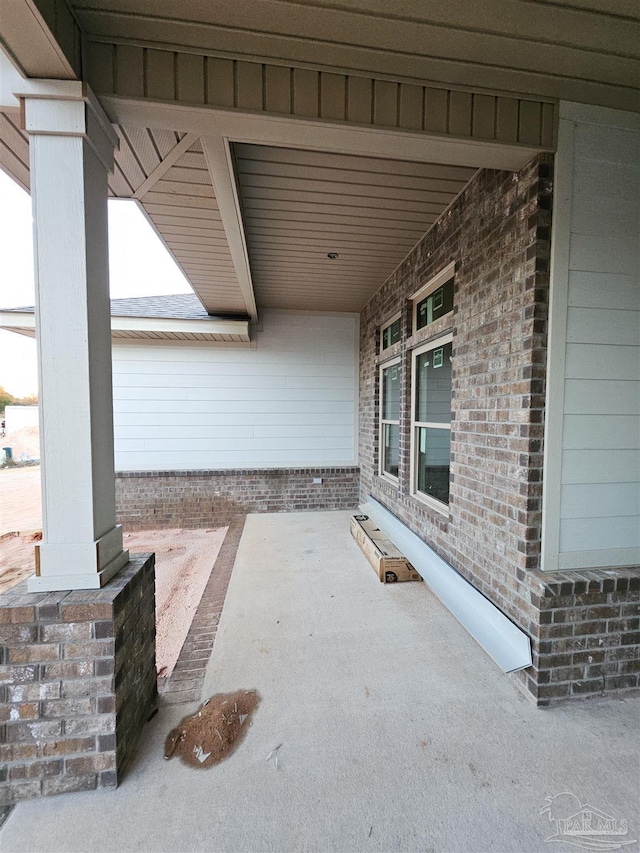 view of patio featuring covered porch